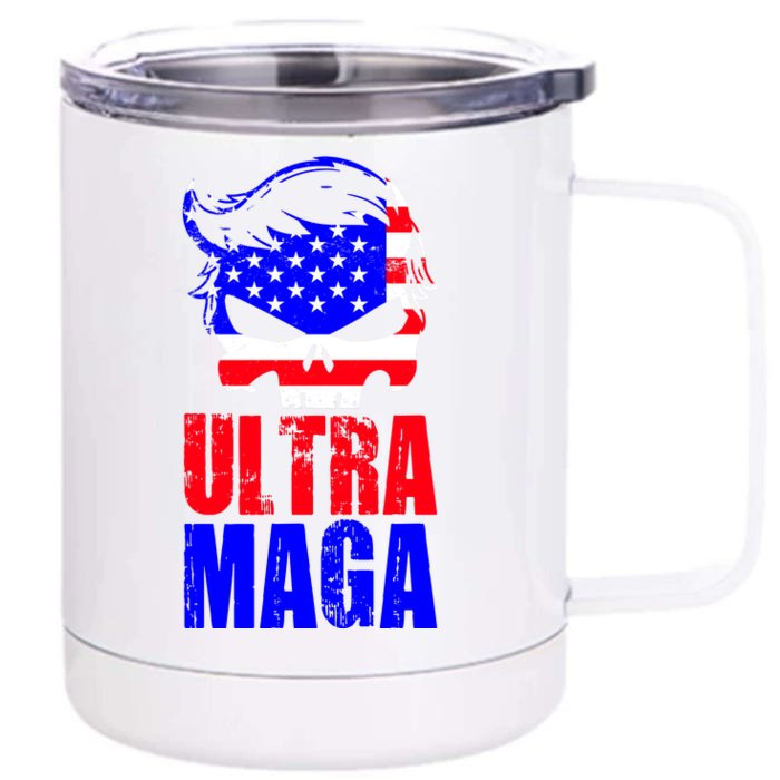 Ultra MAGA Funny Conservative Anti Biden Front & Back 12oz Stainless Steel Tumbler Cup