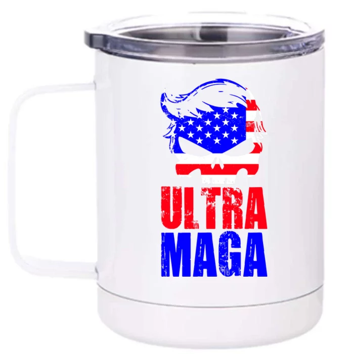 Ultra MAGA Funny Conservative Anti Biden Front & Back 12oz Stainless Steel Tumbler Cup