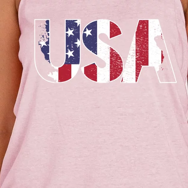 Usa Meaningful Gift Women's Knotted Racerback Tank