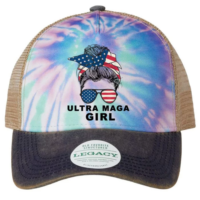 Ultra Mega Girl Patriotic Trump Republicans Conservatives Legacy Tie Dye Trucker Hat