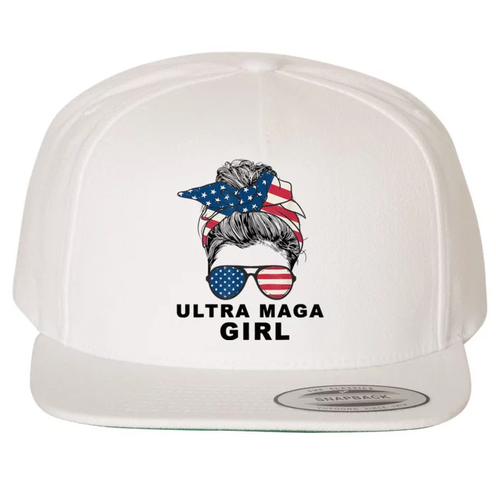 Ultra Mega Girl Patriotic Trump Republicans Conservatives Wool Snapback Cap