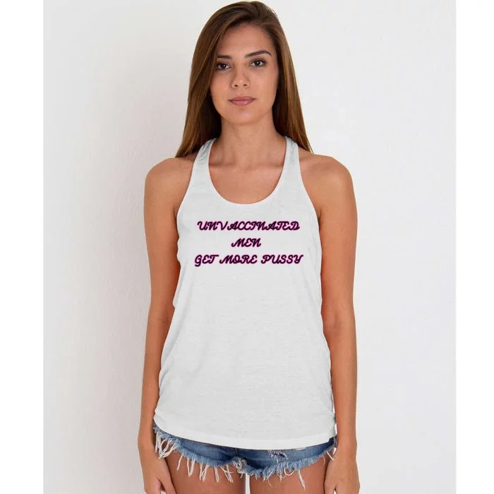 Unvaccinated M.E.N Get More Pussy Women's Knotted Racerback Tank