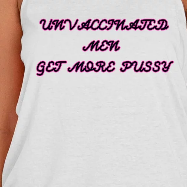 Unvaccinated M.E.N Get More Pussy Women's Knotted Racerback Tank