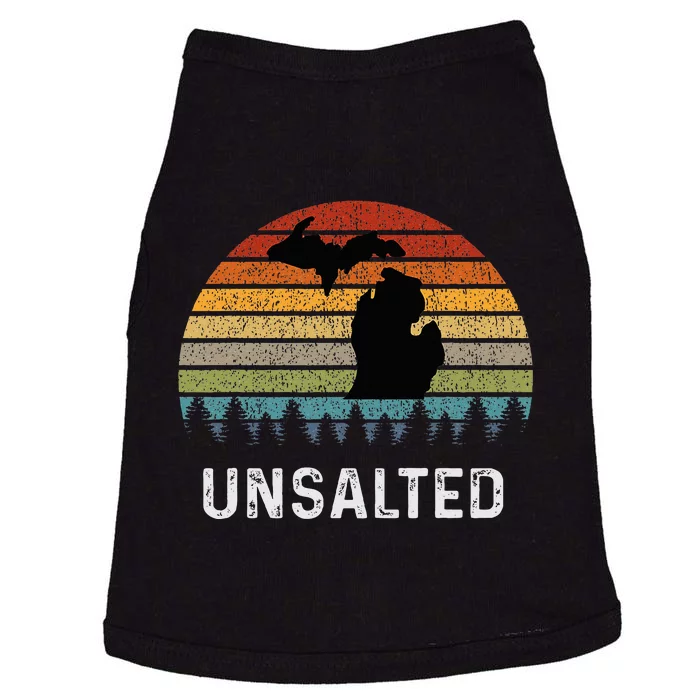 Unsalted Michigan Great Lakes Mi Retro Doggie Tank