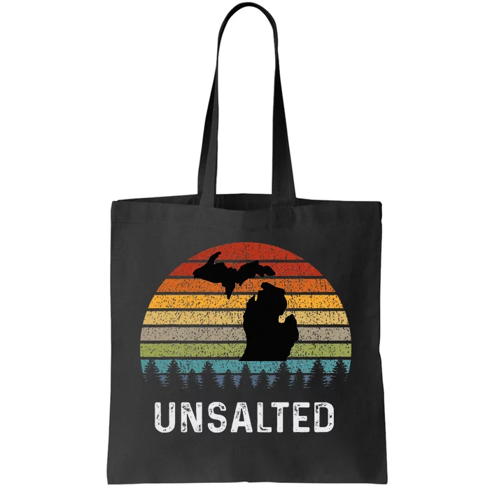 Unsalted Michigan Great Lakes Mi Retro Tote Bag