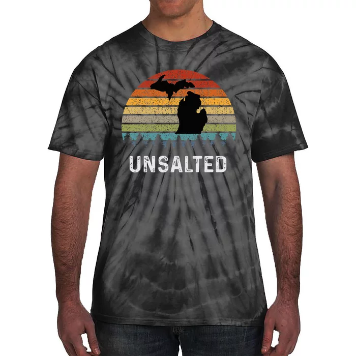 Unsalted Michigan Great Lakes Mi Retro Tie-Dye T-Shirt