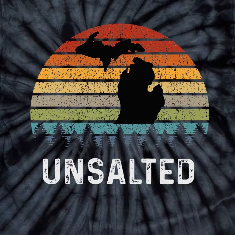 Unsalted Michigan Great Lakes Mi Retro Tie-Dye T-Shirt