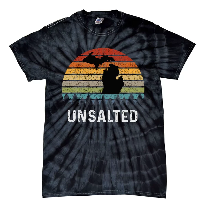 Unsalted Michigan Great Lakes Mi Retro Tie-Dye T-Shirt