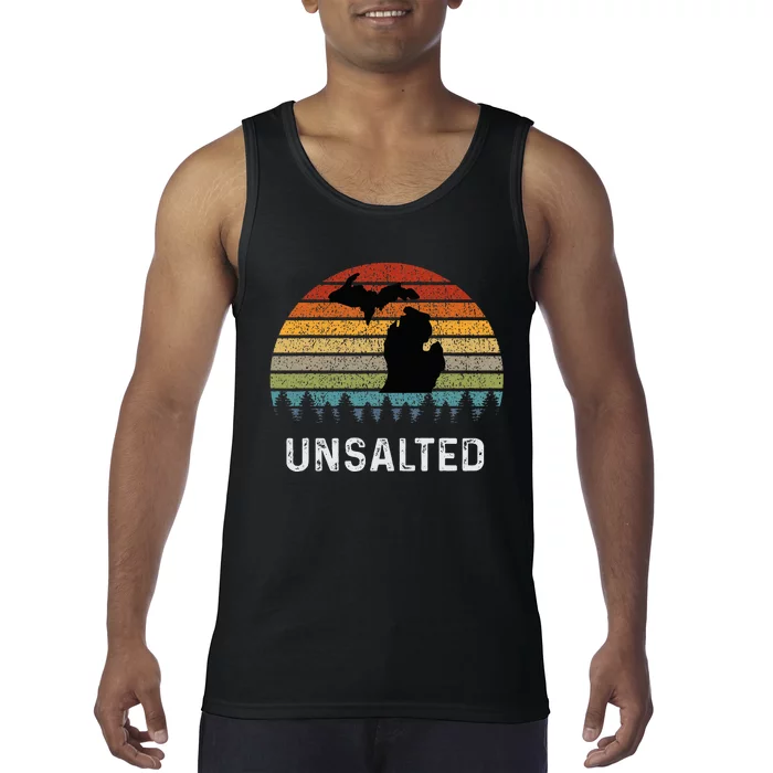 Unsalted Michigan Great Lakes Mi Retro Tank Top