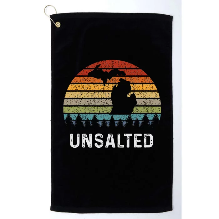 Unsalted Michigan Great Lakes Mi Retro Platinum Collection Golf Towel