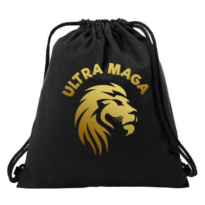 Ultra MAGA Gold Lion King The Great MAGA Drawstring Bag