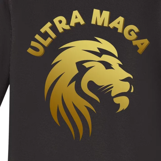 Ultra MAGA Gold Lion King The Great MAGA Baby Long Sleeve Bodysuit