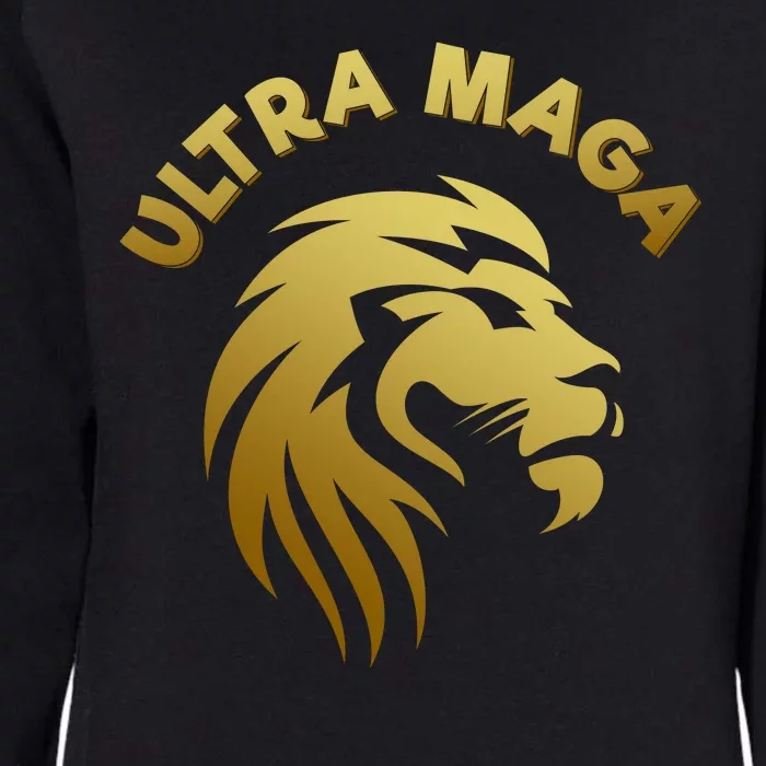 Ultra MAGA Gold Lion King The Great MAGA Womens California Wash Sweatshirt