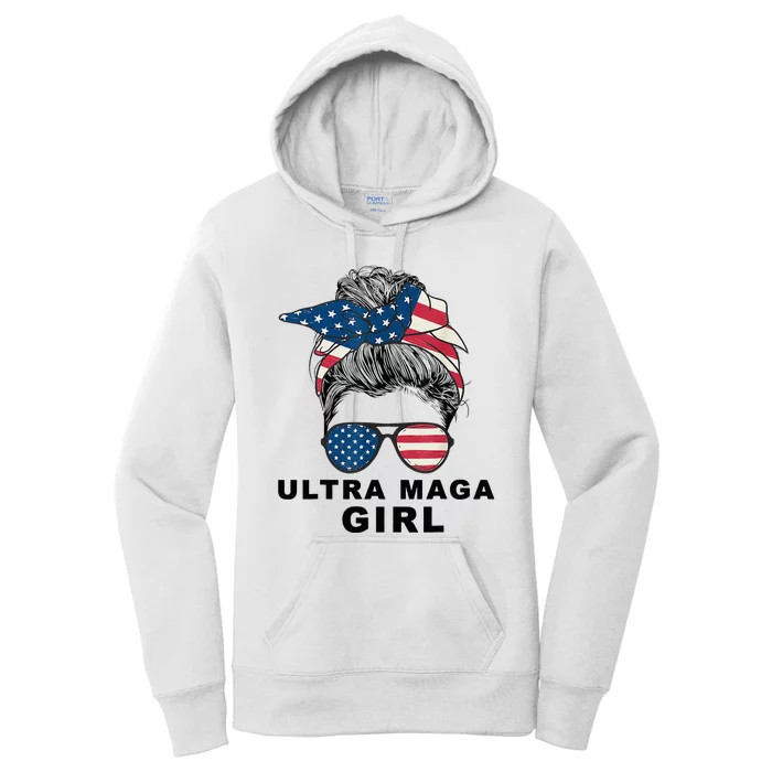 Ultra Mega Girl Patriotic Trump Republicans Conservatives Women's Pullover Hoodie