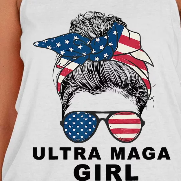 Ultra Mega Girl Patriotic Trump Republicans Conservatives Women's Knotted Racerback Tank