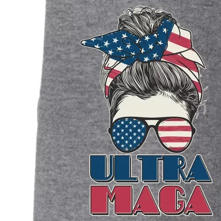 Ultra Maga Hair Bun Woman Doggie 3-End Fleece Hoodie