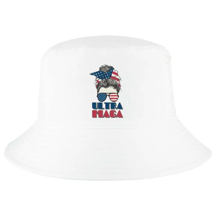 Ultra Maga Hair Bun Woman Cool Comfort Performance Bucket Hat