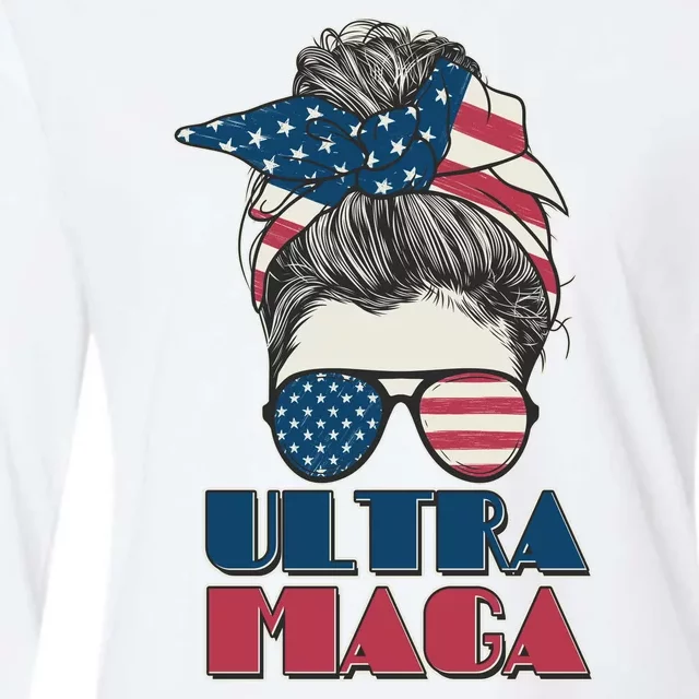 Ultra Maga Hair Bun Woman Womens Cotton Relaxed Long Sleeve T-Shirt