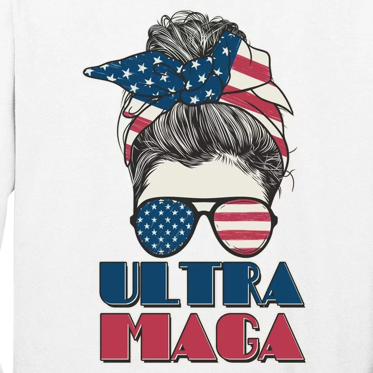 Ultra Maga Hair Bun Woman Long Sleeve Shirt