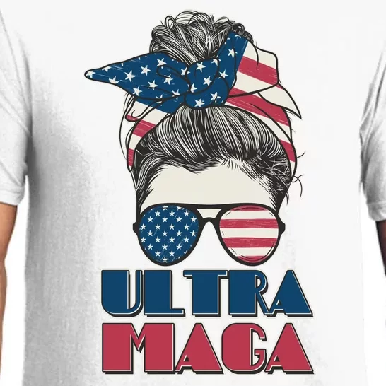 Ultra Maga Hair Bun Woman Pajama Set