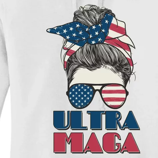 Ultra Maga Hair Bun Woman Women's Pullover Hoodie