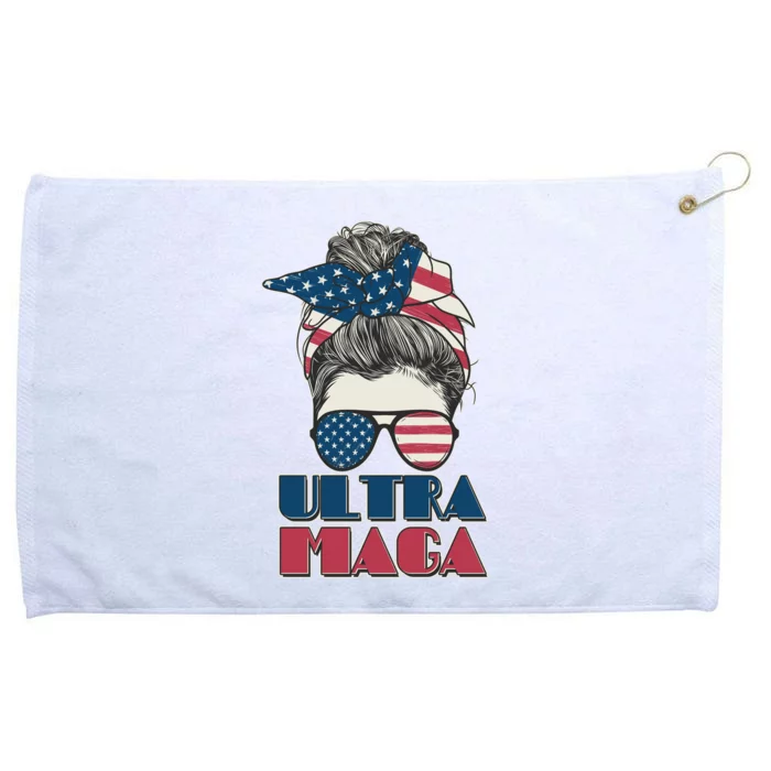 Ultra Maga Hair Bun Woman Grommeted Golf Towel