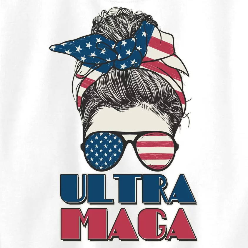 Ultra Maga Hair Bun Woman Kids Sweatshirt