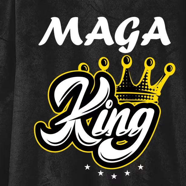 Ultra MAGA King Crown USA Trump 2024 Anti Biden Hooded Wearable Blanket