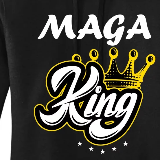 Ultra MAGA King Crown USA Trump 2024 Anti Biden Women's Pullover Hoodie