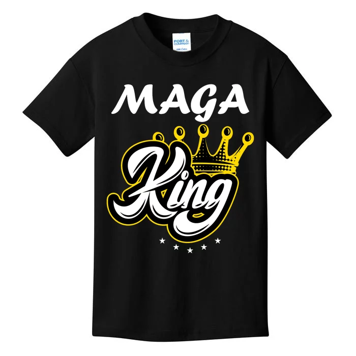 Ultra MAGA King Crown USA Trump 2024 Anti Biden Kids T-Shirt