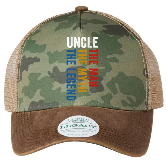 Uncle Myth Legend Funny Uncles Godfather Funny Gift Legacy Tie Dye Trucker Hat