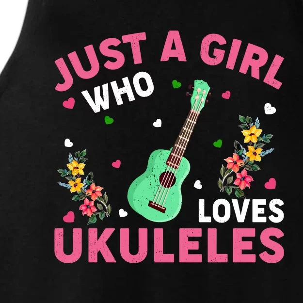 Ukulele Music Lover Just A Who Loves Ukuleles Funny Gift Ladies Tri-Blend Wicking Tank