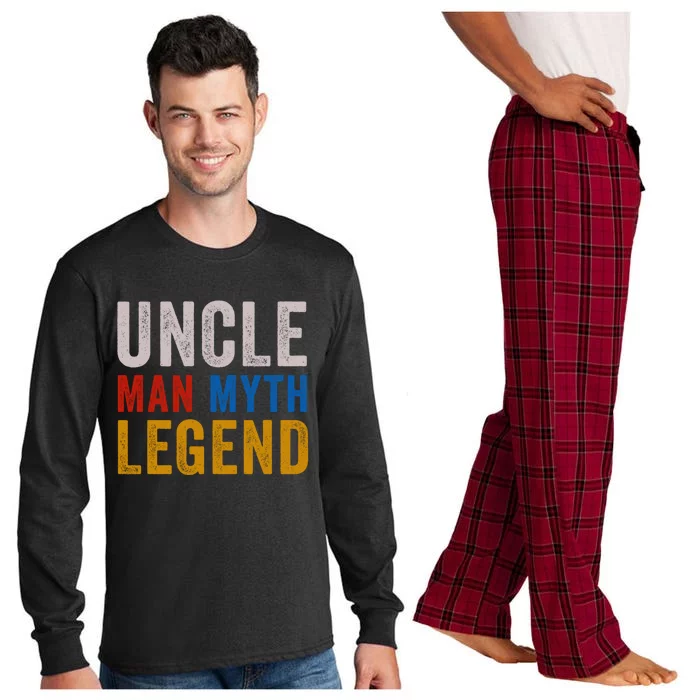 Uncle Myth Legend Godfather Uncles Fathers Day Gift Long Sleeve Pajama Set