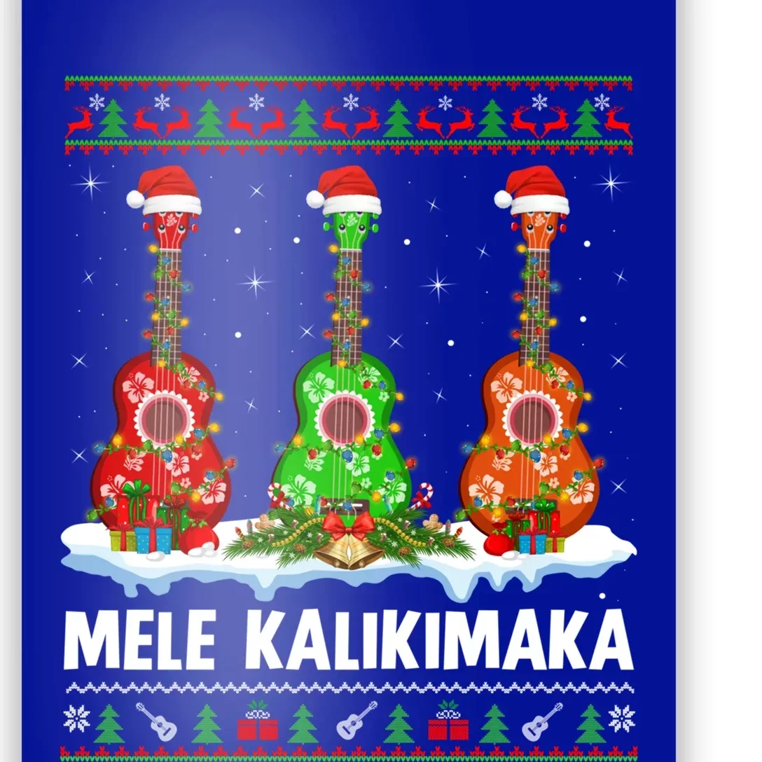 Ukulele Music Lover Ugly Mele Kalikimaka Ukulele Christmas Gift Poster