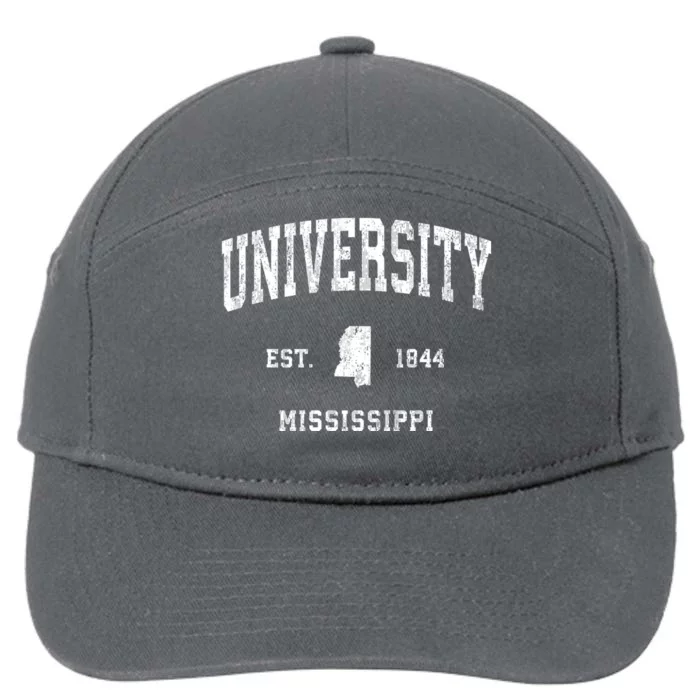 University Mississippi Ms Vintage Athletic Sports 7-Panel Snapback Hat