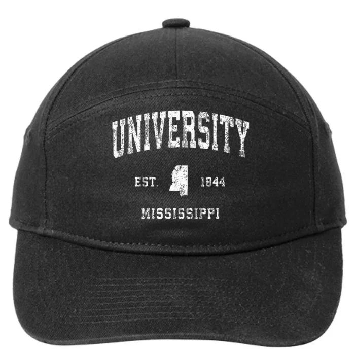 University Mississippi Ms Vintage Athletic Sports Design 7-Panel Snapback Hat