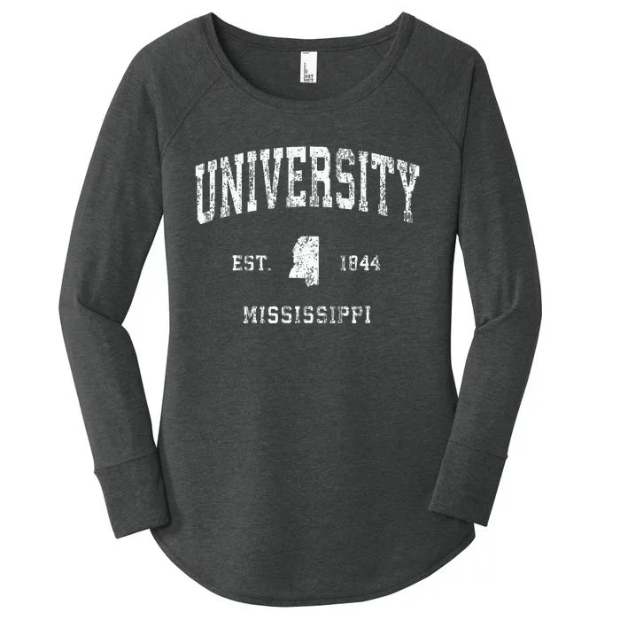 University Mississippi Ms Vintage Athletic Sports Design Women's Perfect Tri Tunic Long Sleeve Shirt