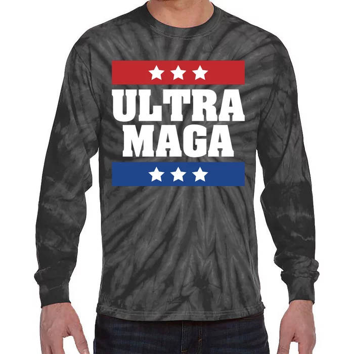 Ultra Maga | Make America Great Again | Trump 2024 Tie-Dye Long Sleeve Shirt