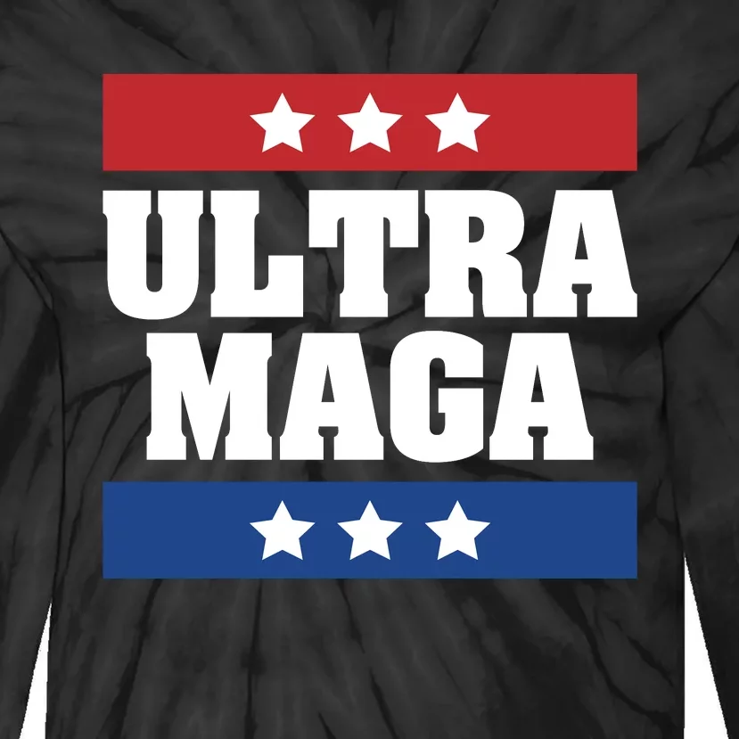 Ultra Maga | Make America Great Again | Trump 2024 Tie-Dye Long Sleeve Shirt