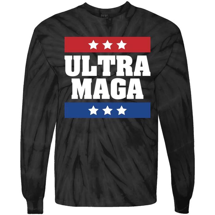 Ultra Maga | Make America Great Again | Trump 2024 Tie-Dye Long Sleeve Shirt