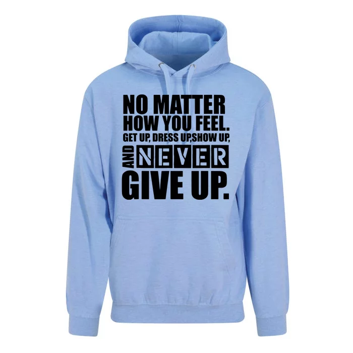 Ultimate Motivation Never Give Up Motivational Unisex Surf Hoodie