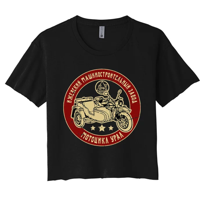 Ural Motorcycle Offroad Motorcyclist Women's Crop Top Tee