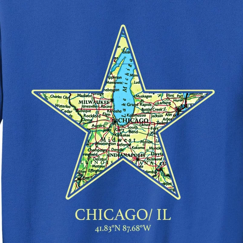 Usa Map Of Chicago City In Illinois Gift Tall Sweatshirt