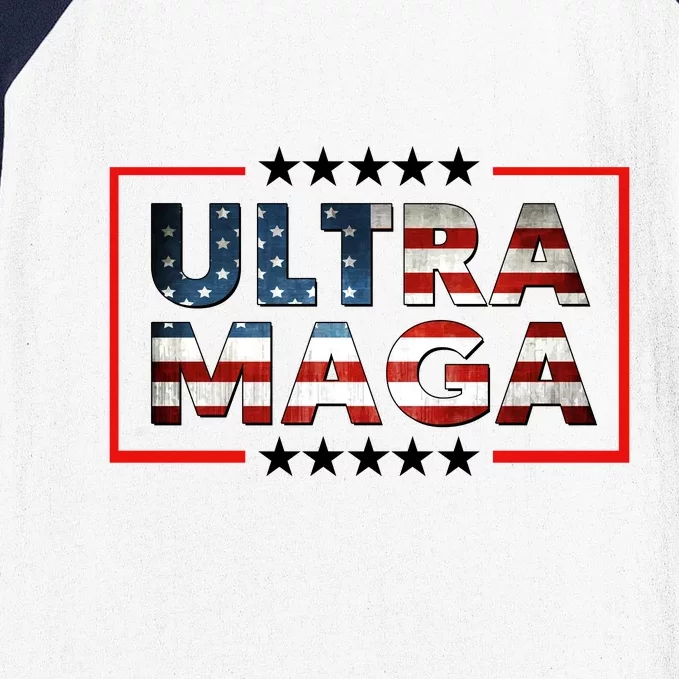 Ultra Maga Proud Patriotic American Flag Graphic UltraMaga Plus Size Shirts Baseball Sleeve Shirt