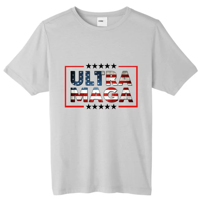 Ultra Maga Proud Patriotic American Flag Graphic UltraMaga Plus Size Shirts ChromaSoft Performance T-Shirt