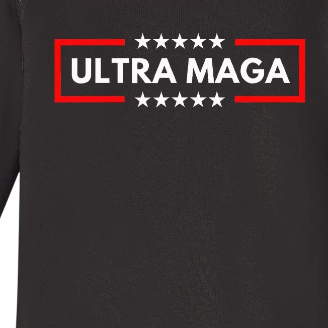 Ultra Maga Pro Trump 2024 Trump Maga King Anti Biden Baby Long Sleeve Bodysuit