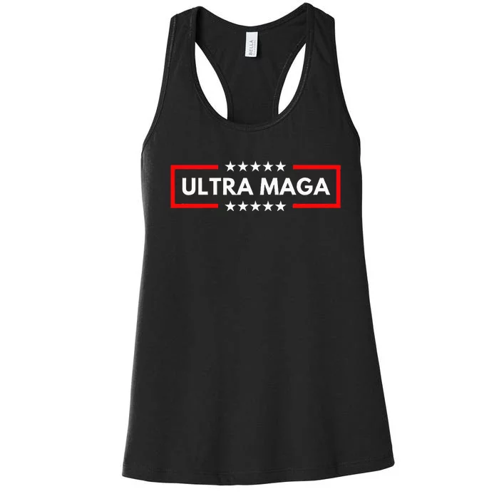 Ultra Maga Pro Trump 2024 Trump Maga King Anti Biden Women's Racerback Tank