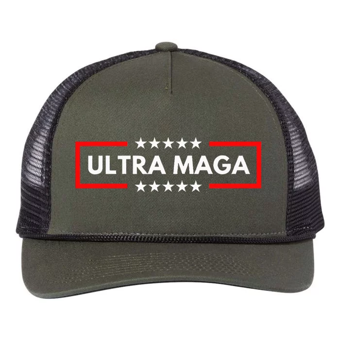 Ultra Maga Pro Trump 2024 Trump Maga King Anti Biden Retro Rope Trucker Hat Cap