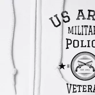 US Military Police Veteran Retired Police Officer Full Zip Hoodie