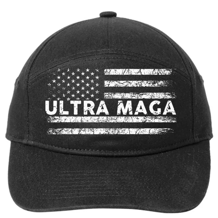 Ultra Maga Proud Ultra Maga Anti Biden Us Flag Pro Trump 7-Panel Snapback Hat